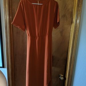 Orange wrap dress